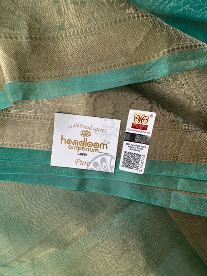 Firozi Banarasi Pure Tissue Saree