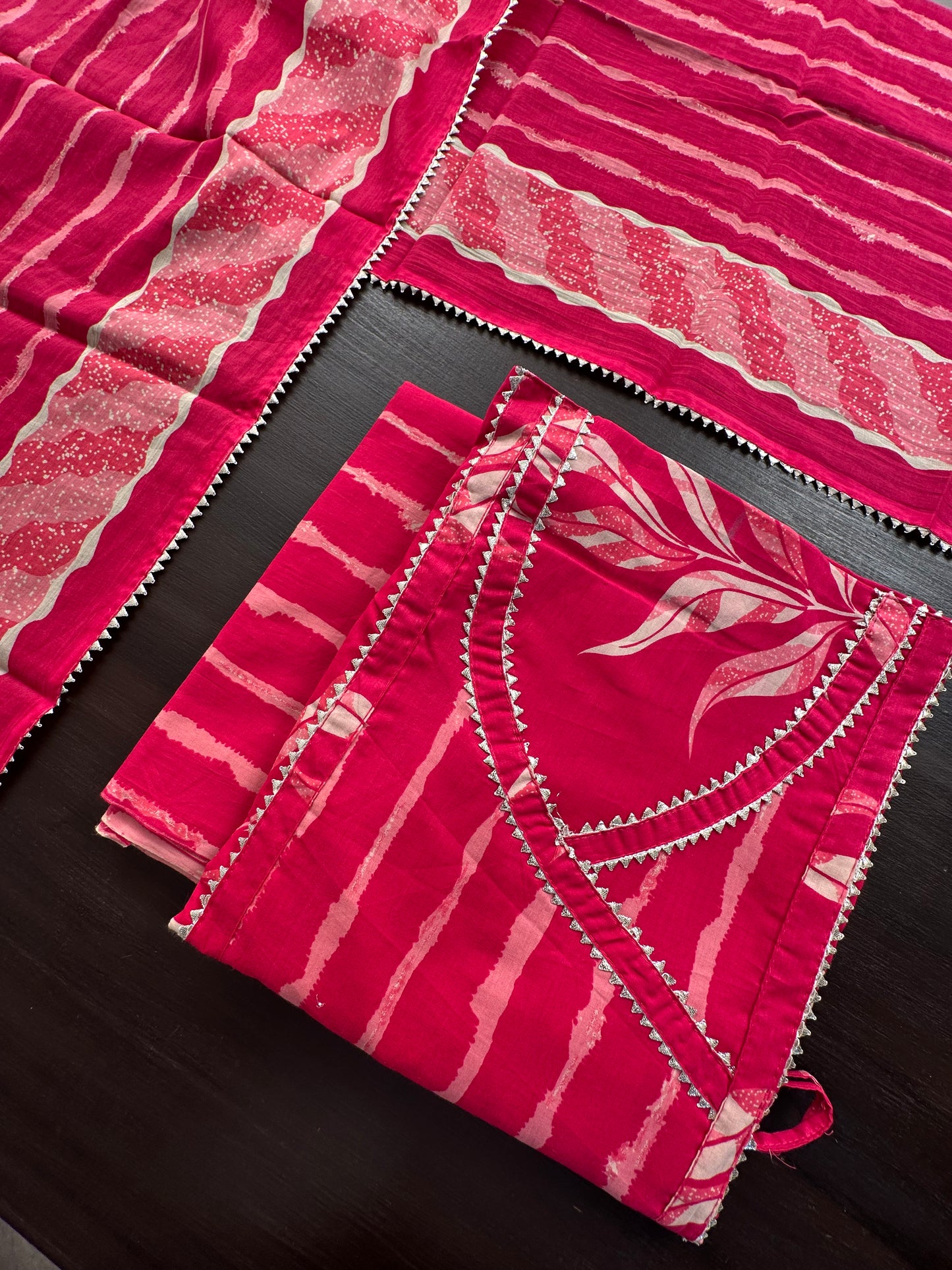 Rani Angrakha Printed Cotton 3-Piece Suit