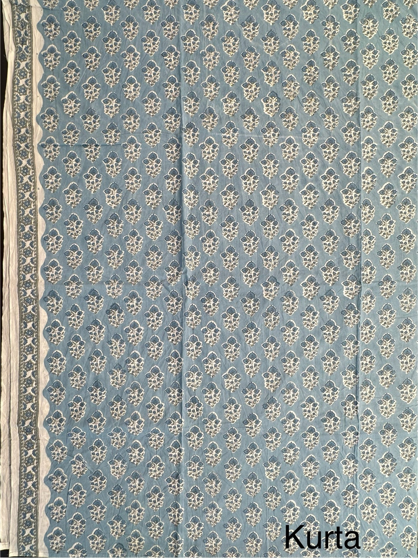 Grey Printed Pure Cotton Suit