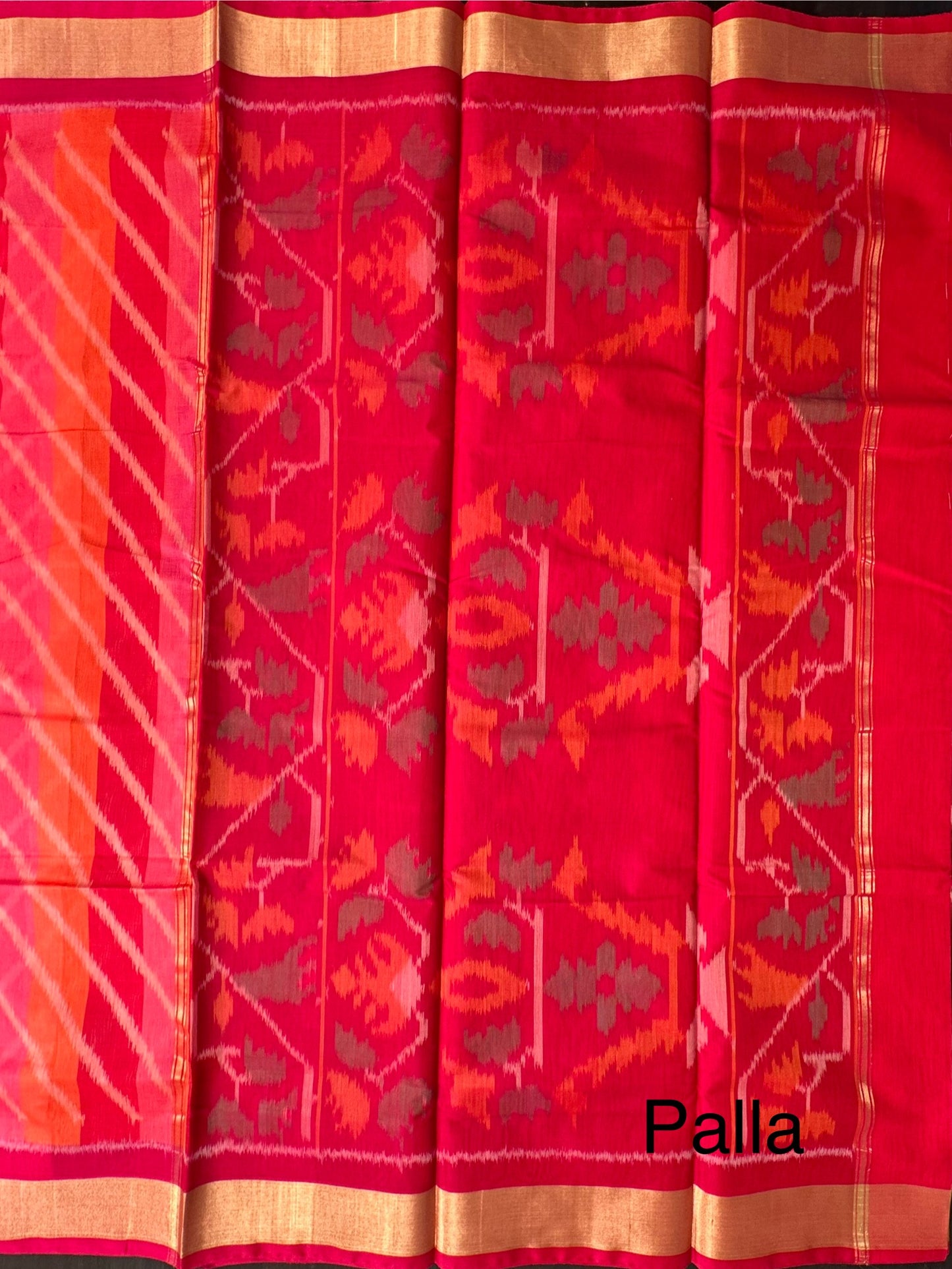 Multi Colour Ikkat Kosa Cotton Silk Saree