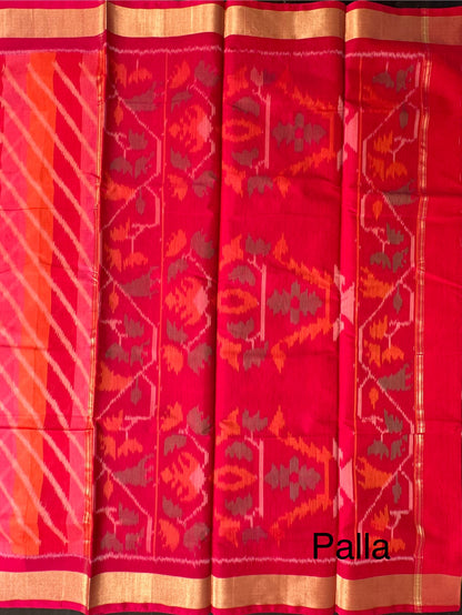 Multi Colour Ikkat Kosa Cotton Silk Saree