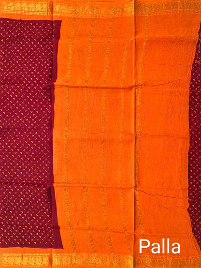 Maroon Soongadi Cotton Saree