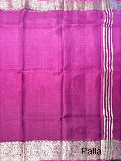 Shaded Dark Purple Pure Kota Doria Silk Saree