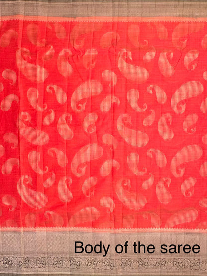 Red-Khaki Green Himadari Artificial Silk Saree