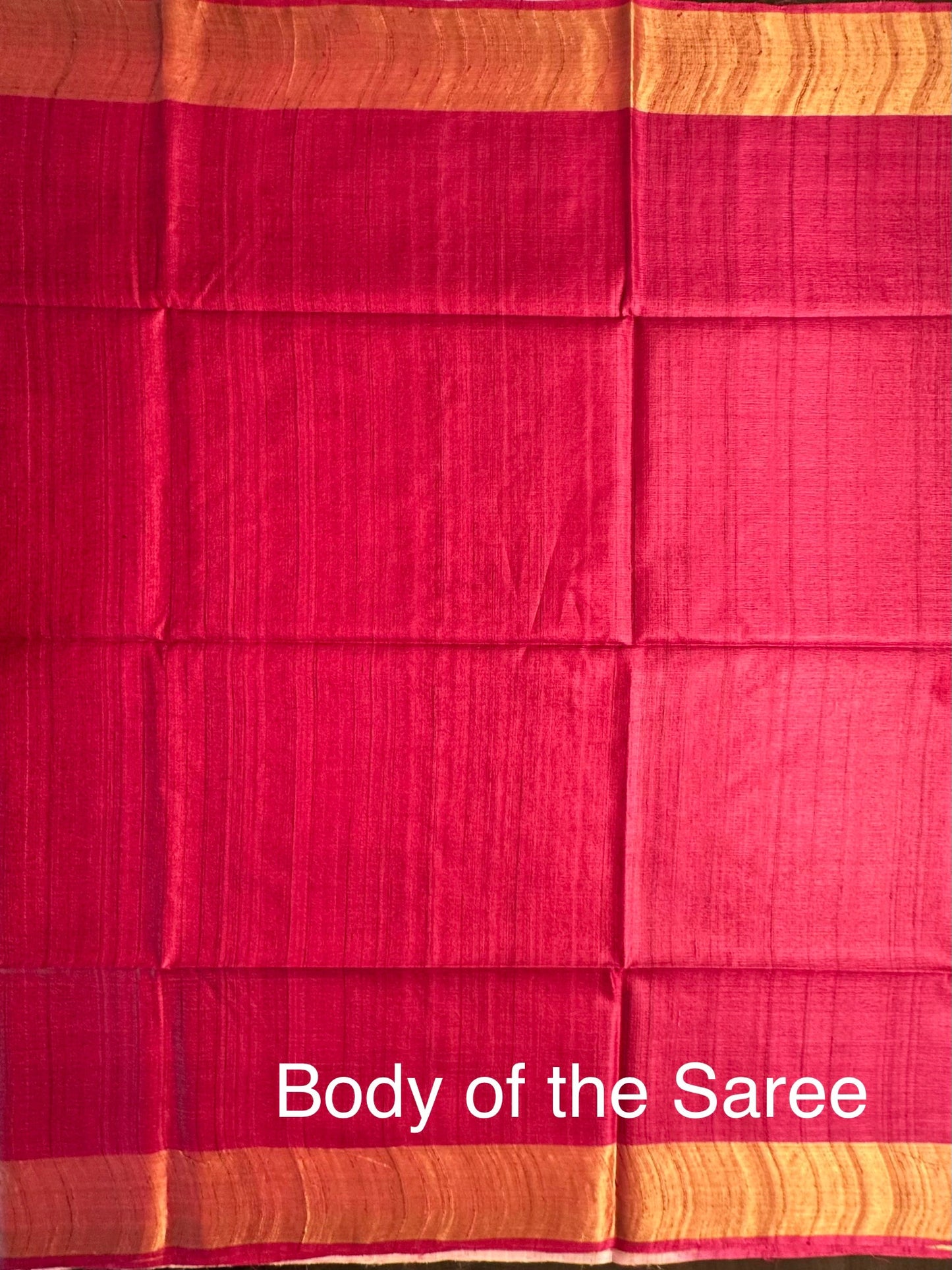 Magenta-Pink Handloom Tussar Silk Saree