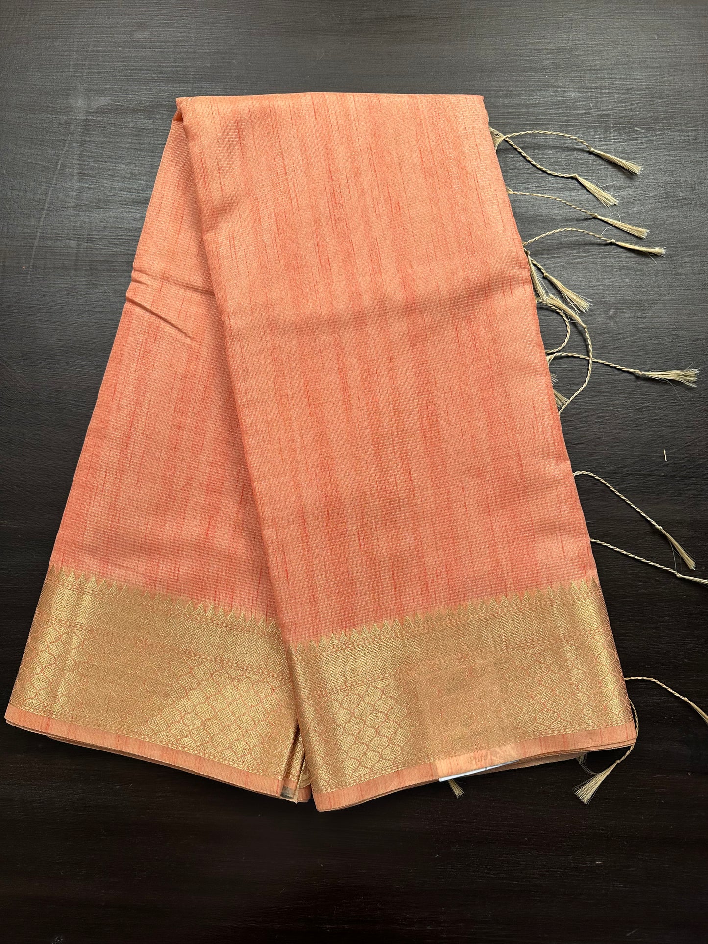 Peach Ananya Tissue Saree