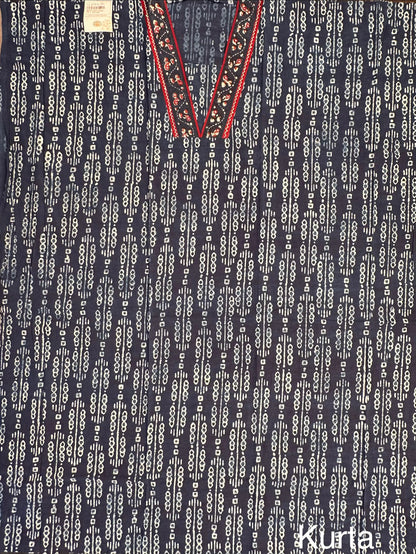 Indigo Blue Jaipuri Cotton 3-Piece Suit