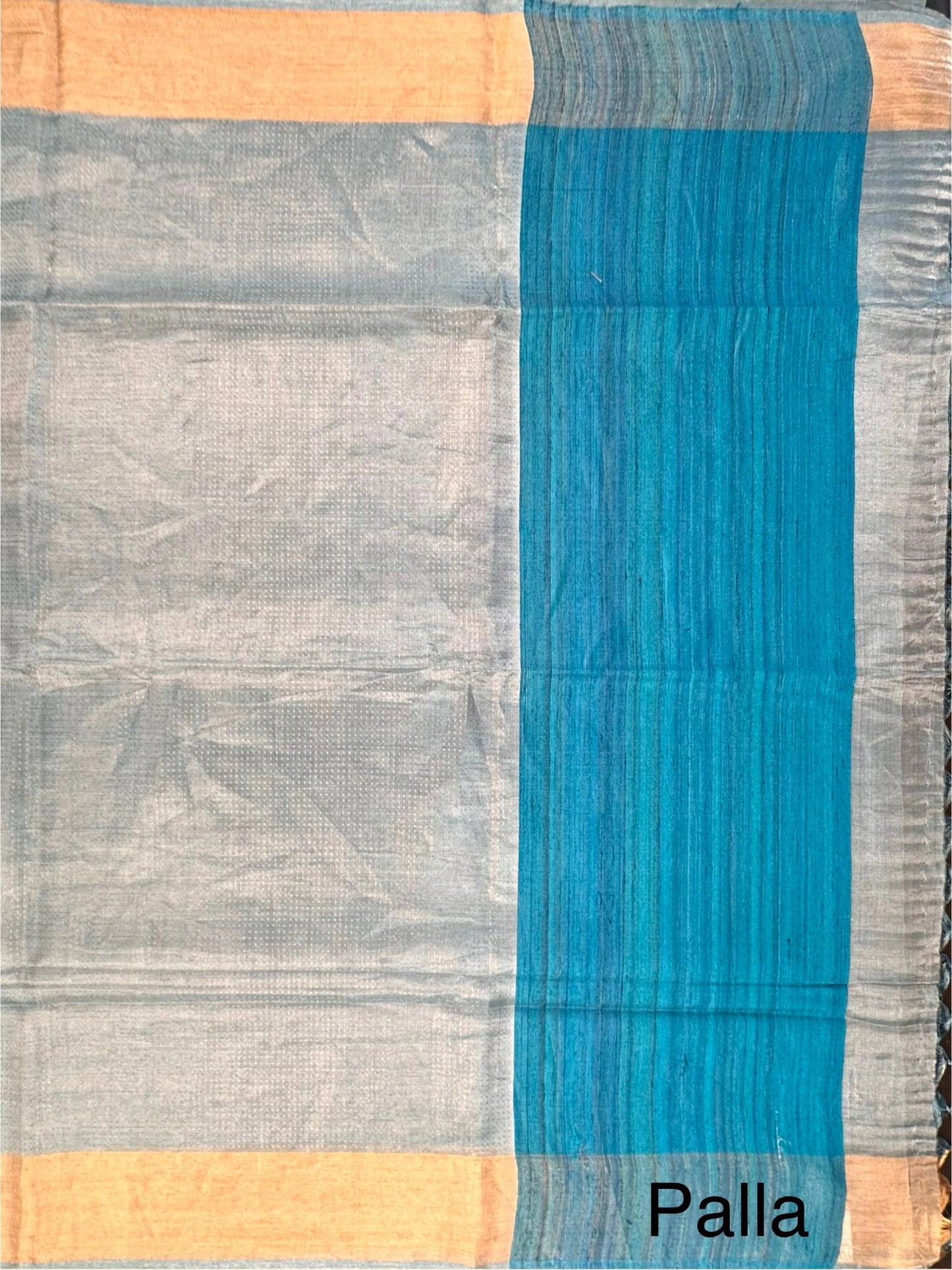 Firozi Emboss Pure Tissue Silk Saree