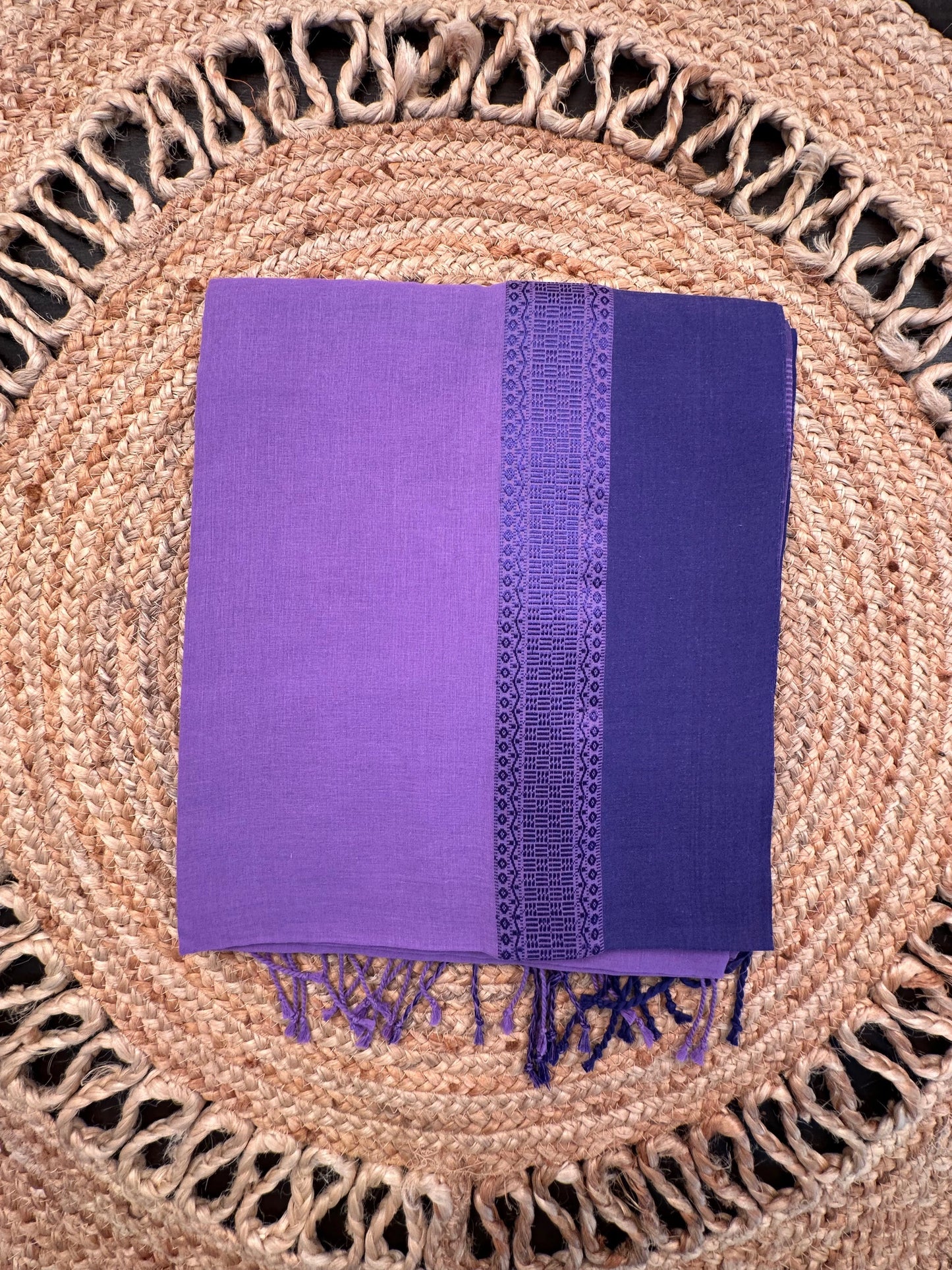 Purple Piku Bengal Cotton Saree