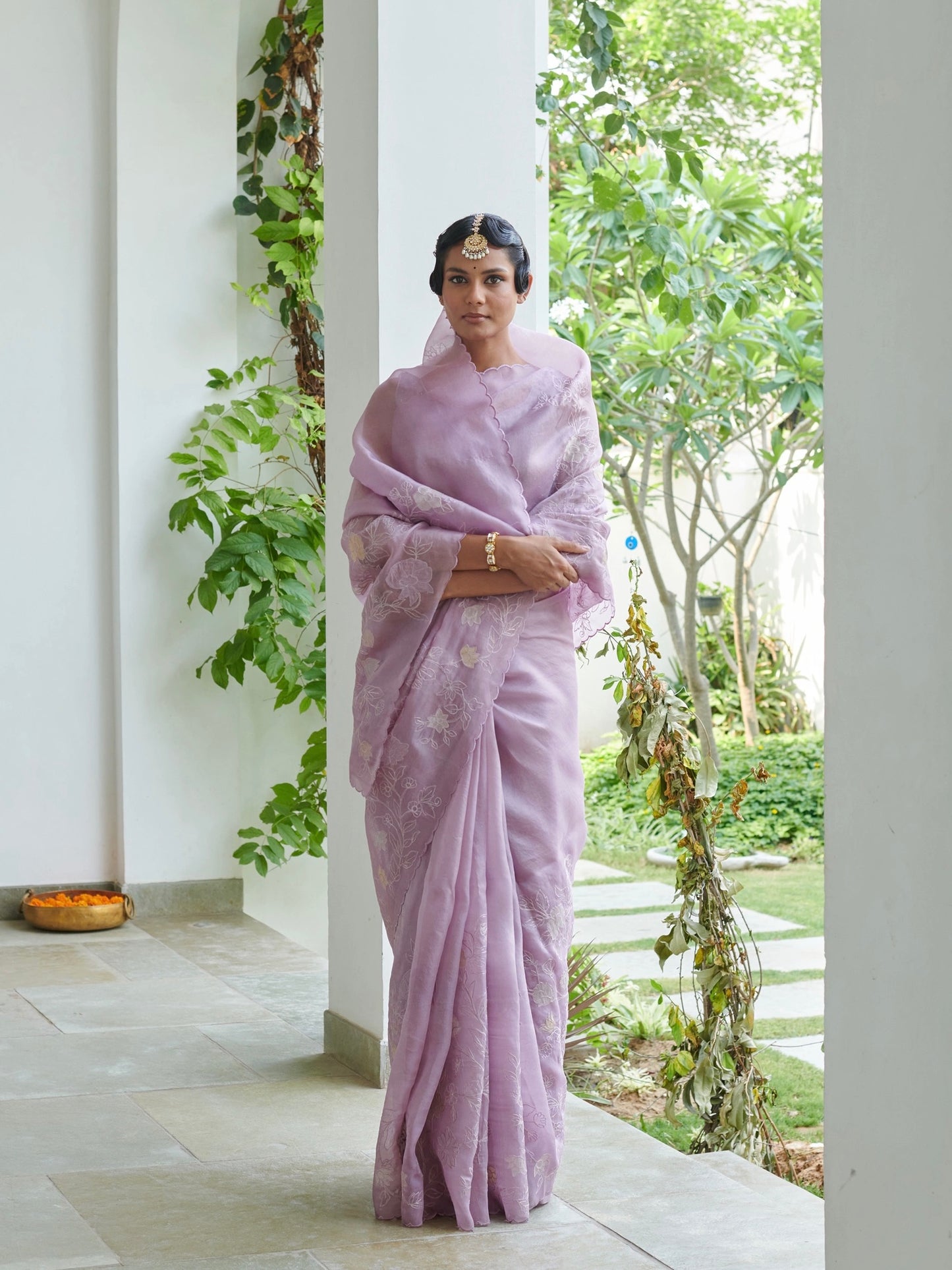 Applique Organza Saree