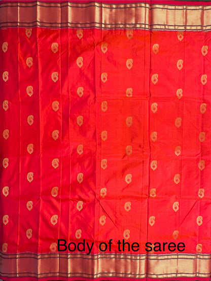 Coral-Rani Paithini Silk Saree
