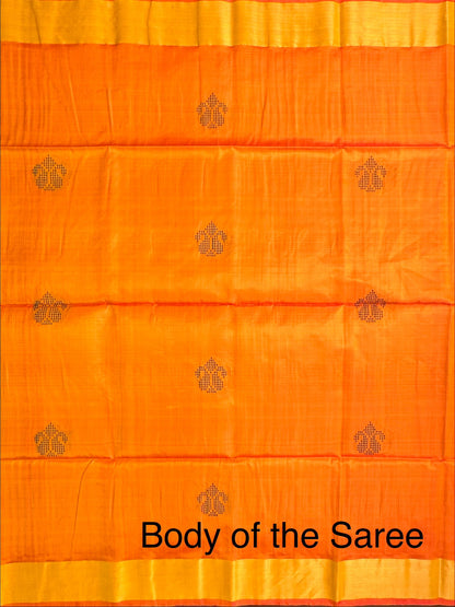 Mustard-Purple Assam Resham Weave Pure Silk Saree
