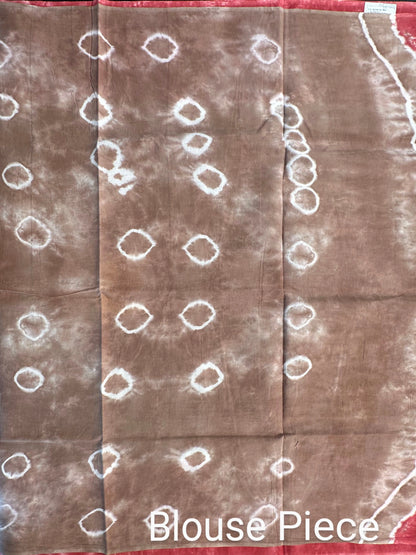 Beige Batik Pure Cotton Saree