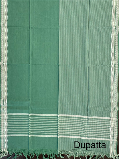 Green South Cotton 3-Piece Suit