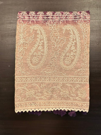 Purple-Beige Dhara Chanderi Saree