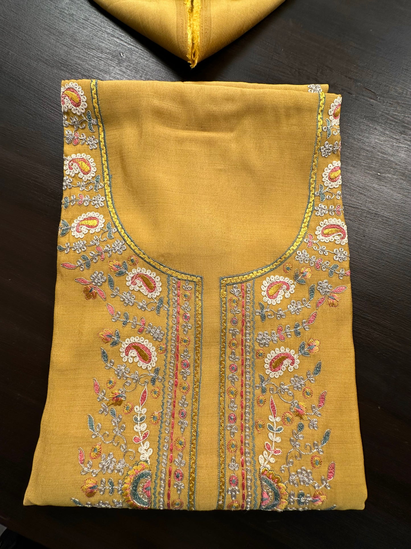 Mustard Pittan Work Cotton 3-Piece Suit