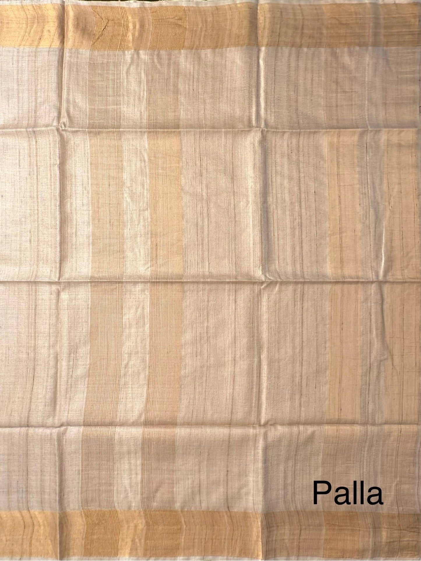 Beige Handloom Tussar Silk Saree