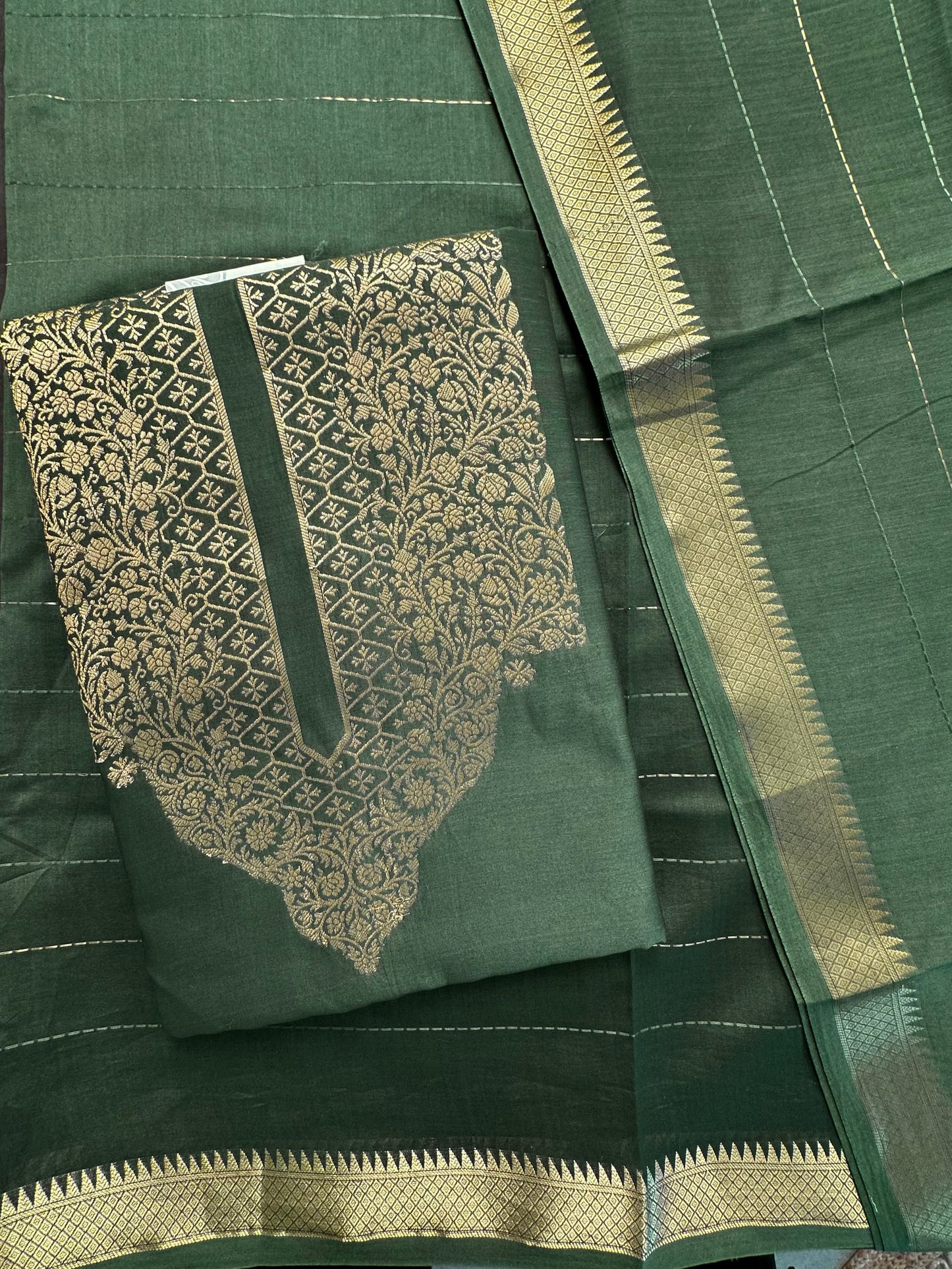 Green Handloom Chanderi Suit