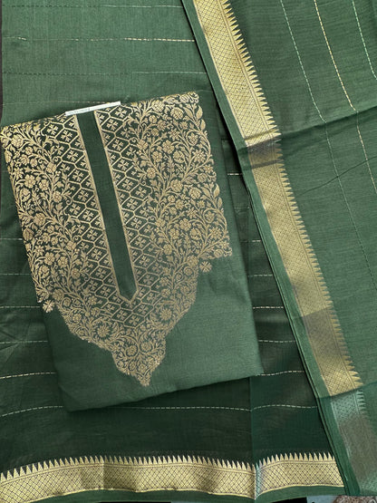 Green Handloom Chanderi Suit