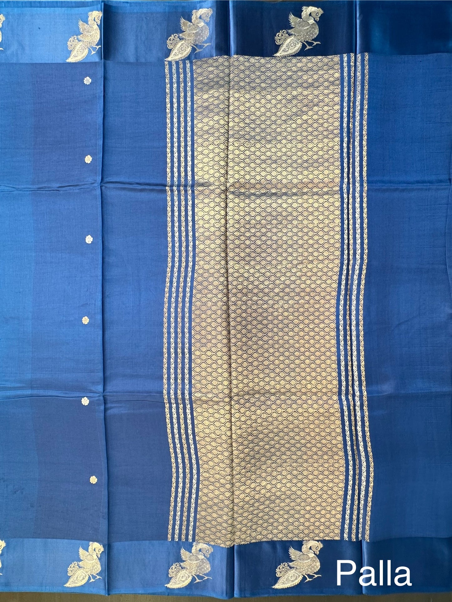 Blue Banarasi Satin Saree