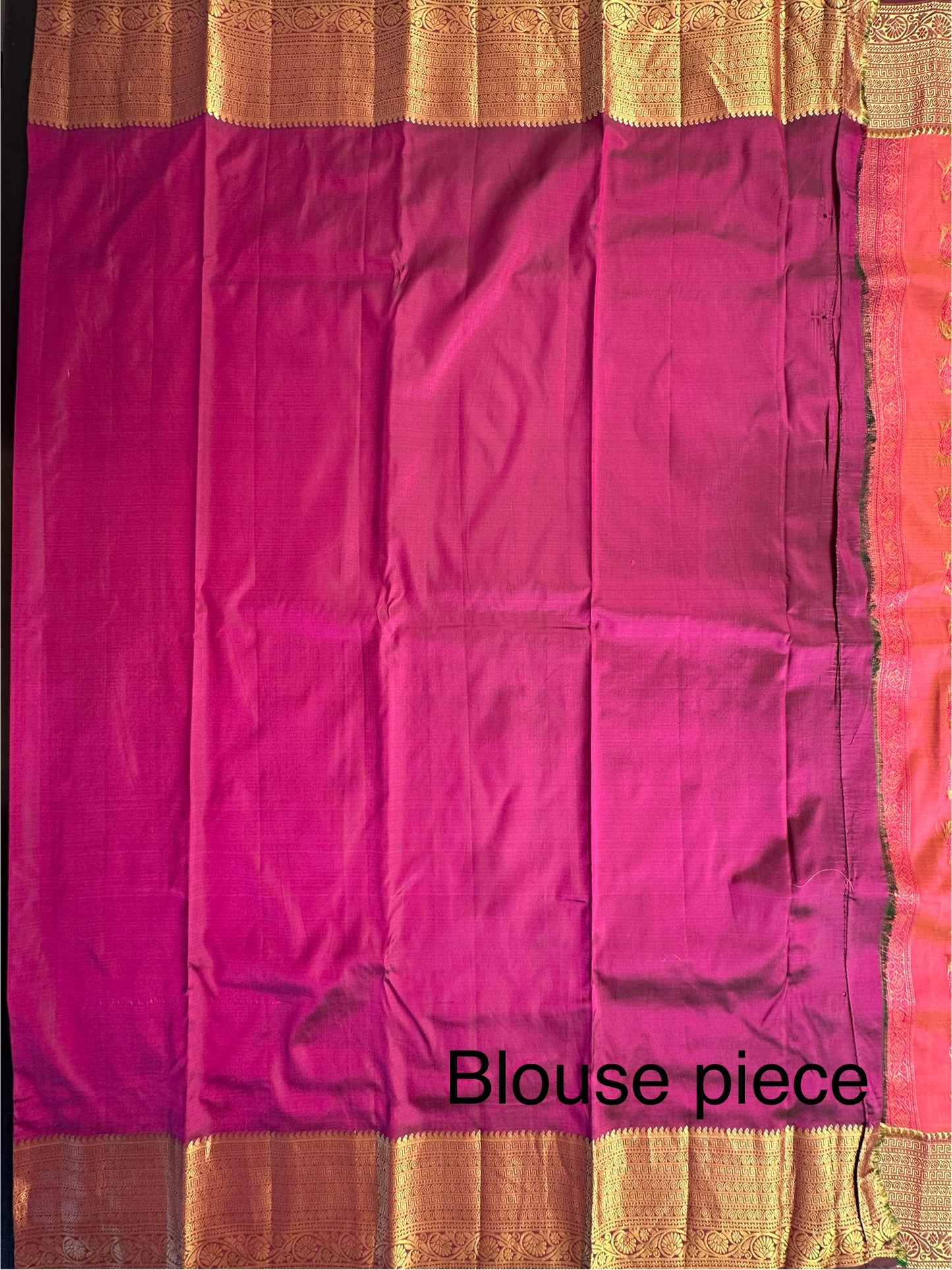 Coral Pink Pondicherry Handloom Pure Silk Saree