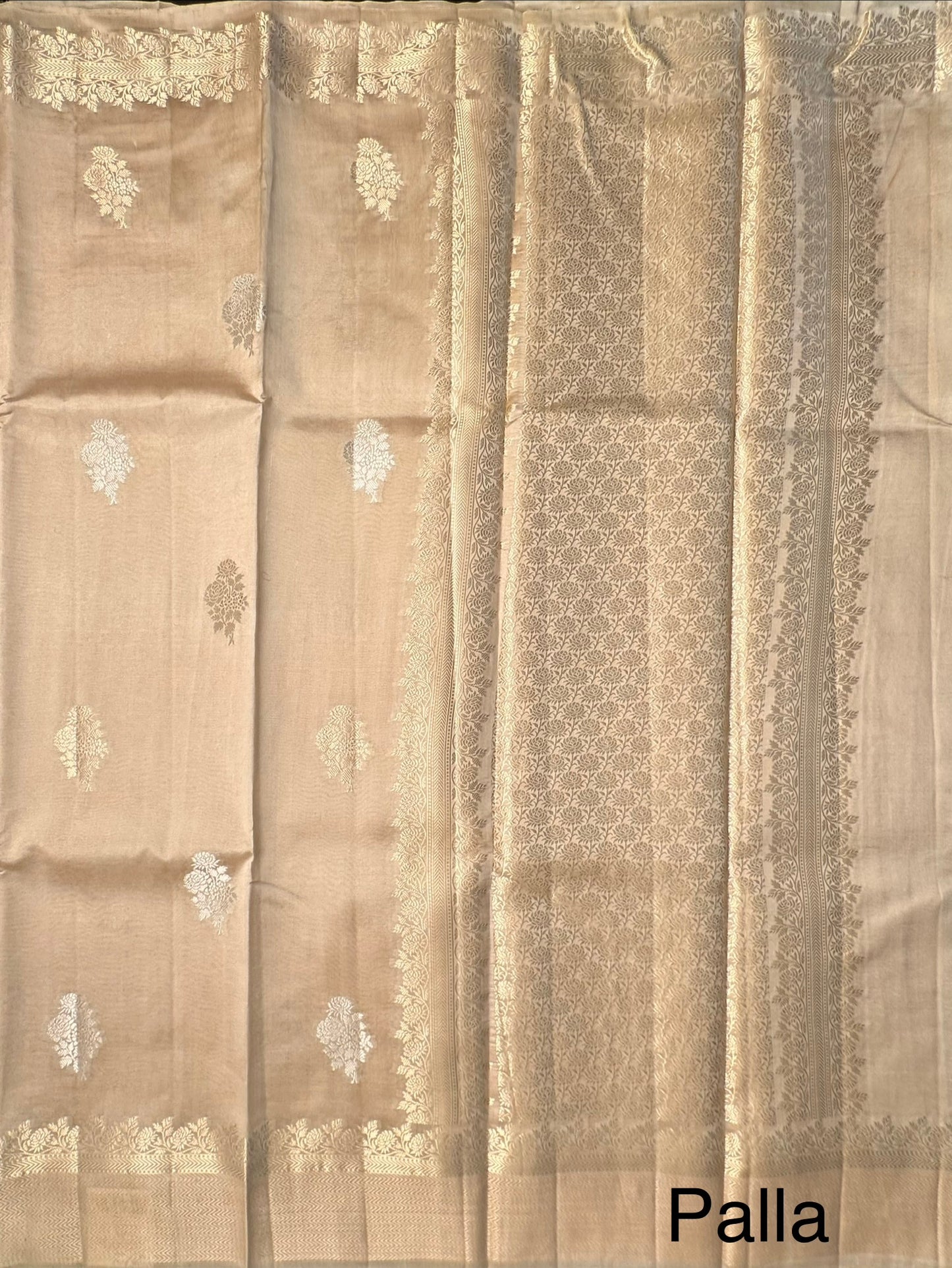 Beige Vishakha Pure Silk Saree