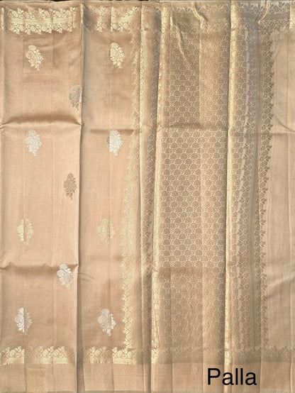 Beige Vishakha Pure Silk Saree