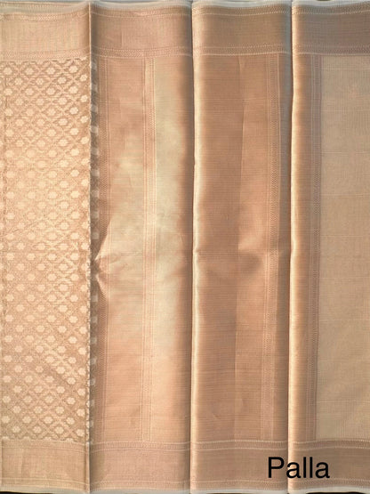 Golden Beige Fancy Cotton Supernet Saree