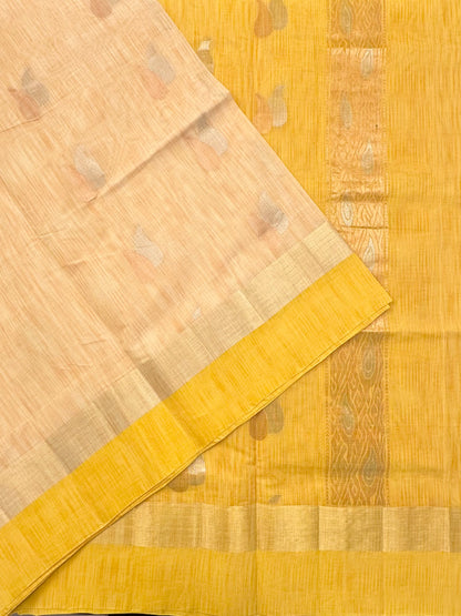 Lemon Tanjor South Cotton Saree