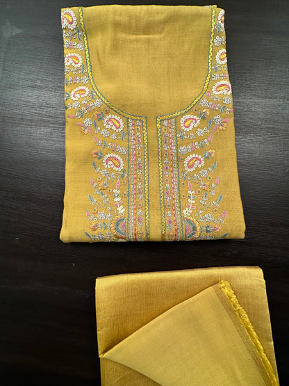 Mustard Pittan Work Cotton 3-Piece Suit