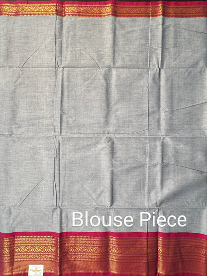 Grey Narayanpet Cotton Saree