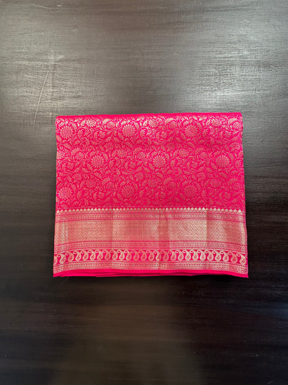 Rani  Handloom Kanjivaram Jamawar Pure Silk Saree