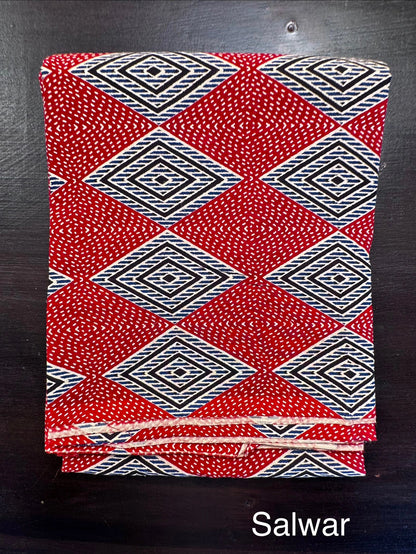 Brick Red Printed Pure Cotton Suit