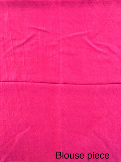 Dusky Pink Rai Bandhej Chinon Saree with Crepe Blouse