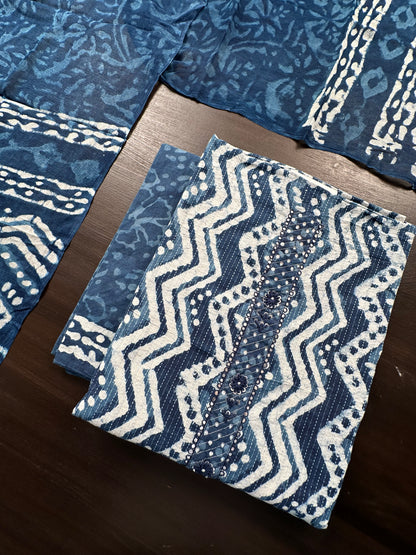 Indigo Pure Cotton Suit