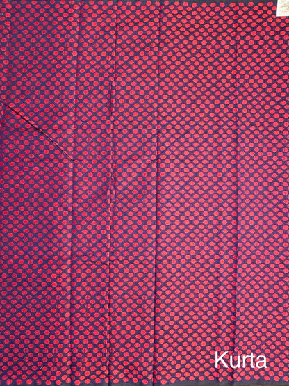 Royal Blue Jacquard 3-piece Unstitched Cotton Suit