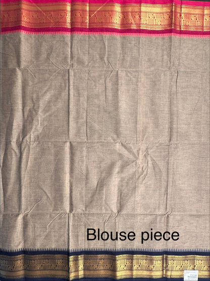 Grey Narayanpet Cotton Saree