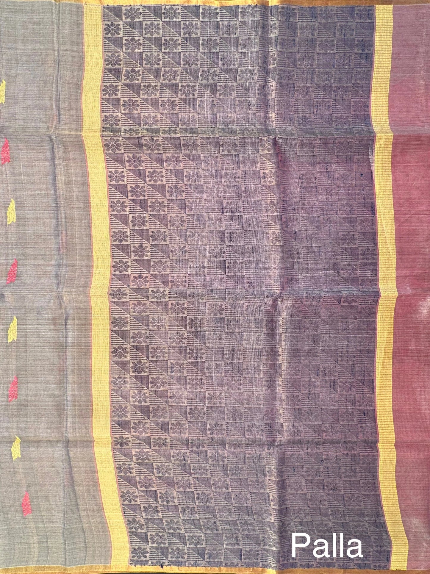Grey-Pink Pure Tissue Silk Saree