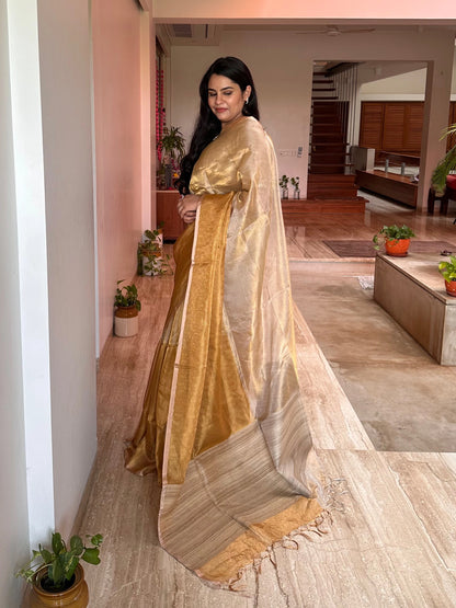 Swarnima Chandrahaas 2.0 Golden-Silver Tissue Saree