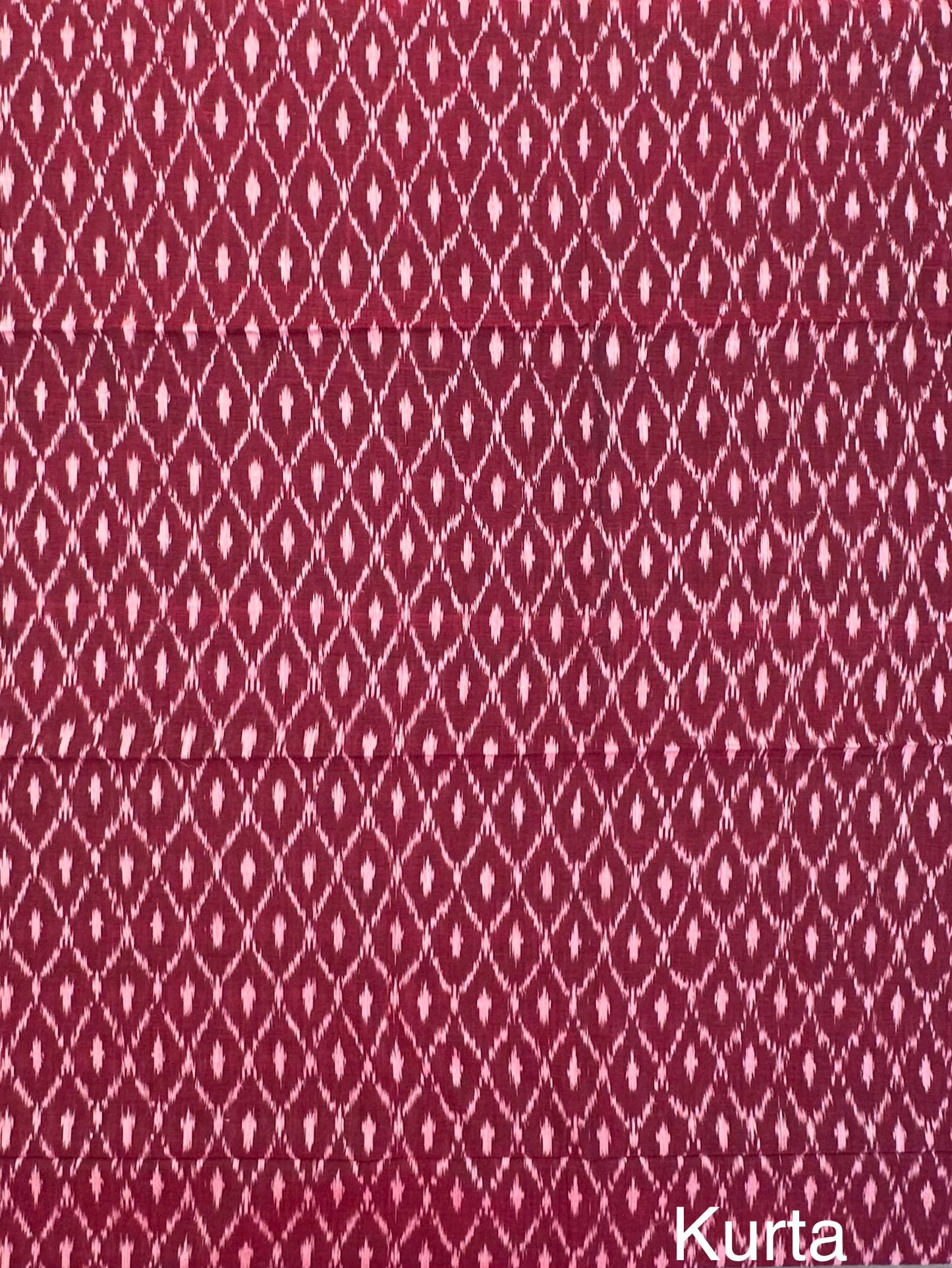 Maroon Ikkat Handloom Cotton Unstitched 3-Piece Suit