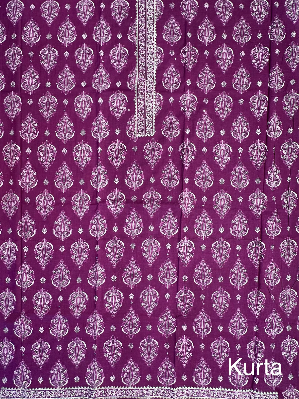 Magenta Jaipuri Necktie Cotton 3-Piece Suit