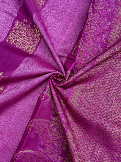 Purple Tiruchirapalli Pure Soft Silk Saree