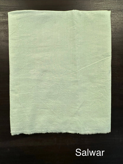 Sea Green Chanderi Chikankari 3-Piece Unstitched Suit with Katdana Work