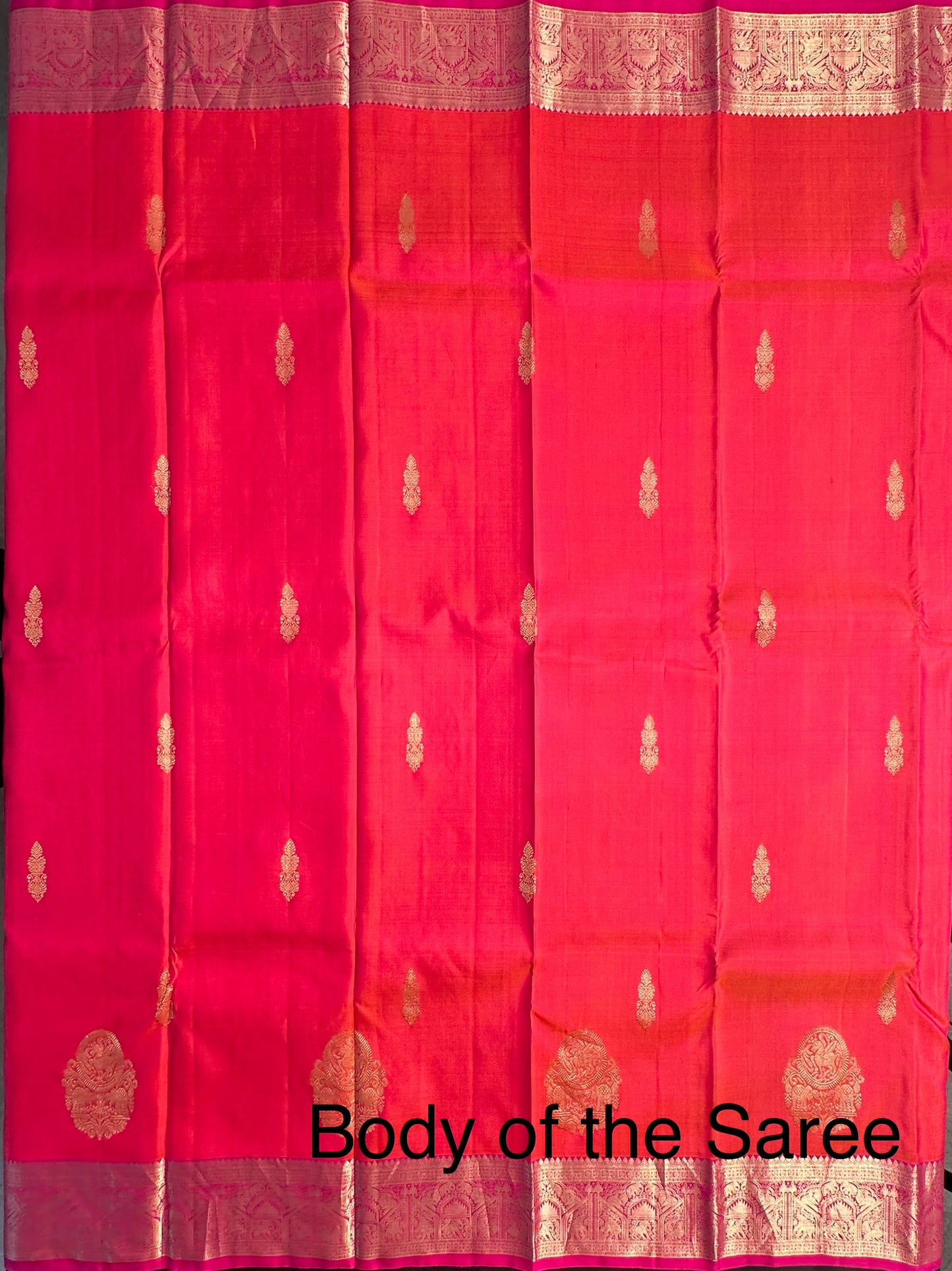 Coral-Rani Handloom Kanjivaram Pure Silk Saree