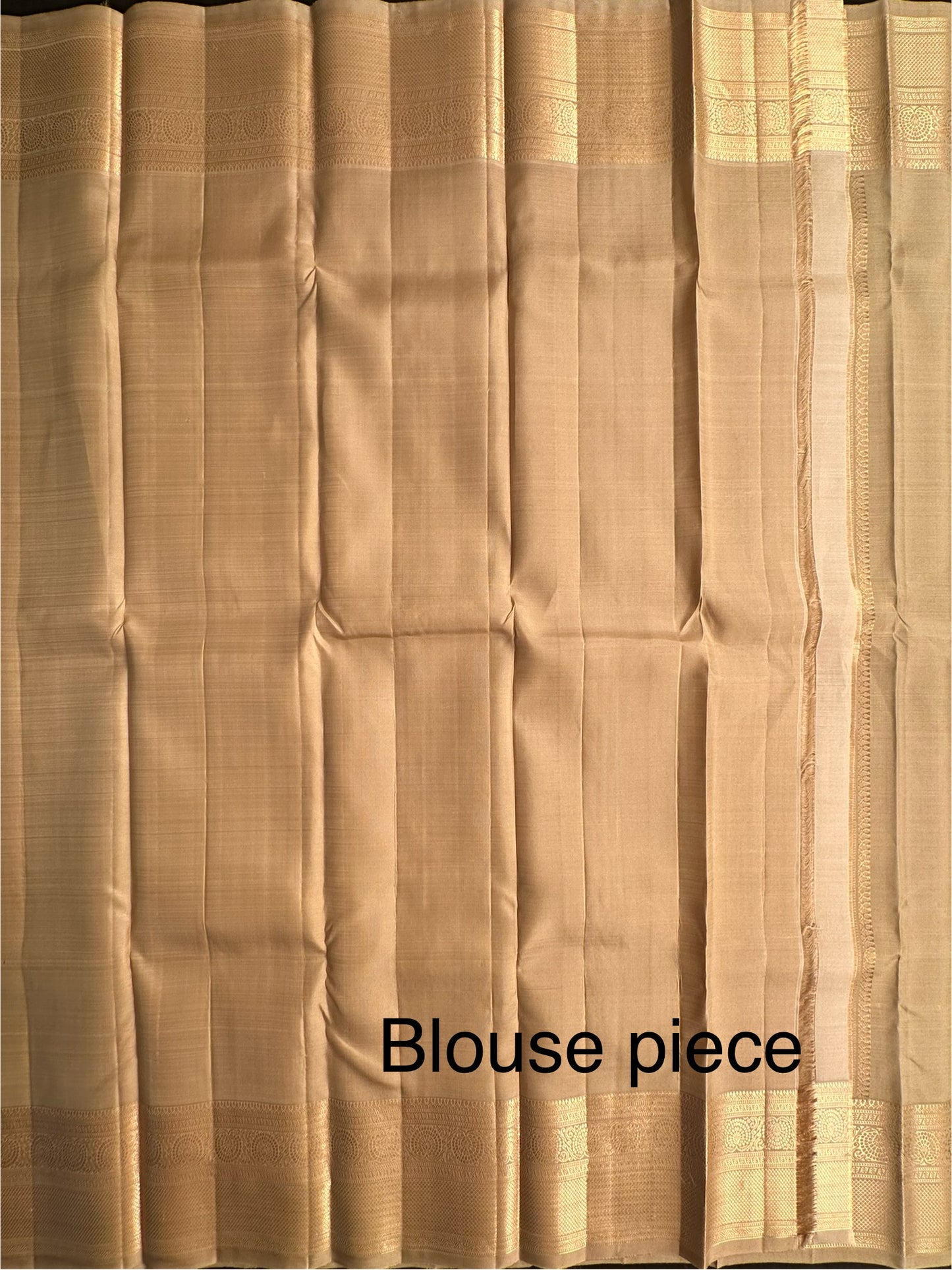 Beige Handloom Kanjivaram Pure Silk Saree