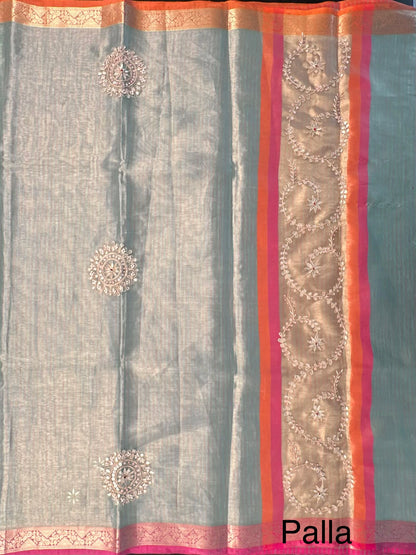 Green HandWork Tissue Saree