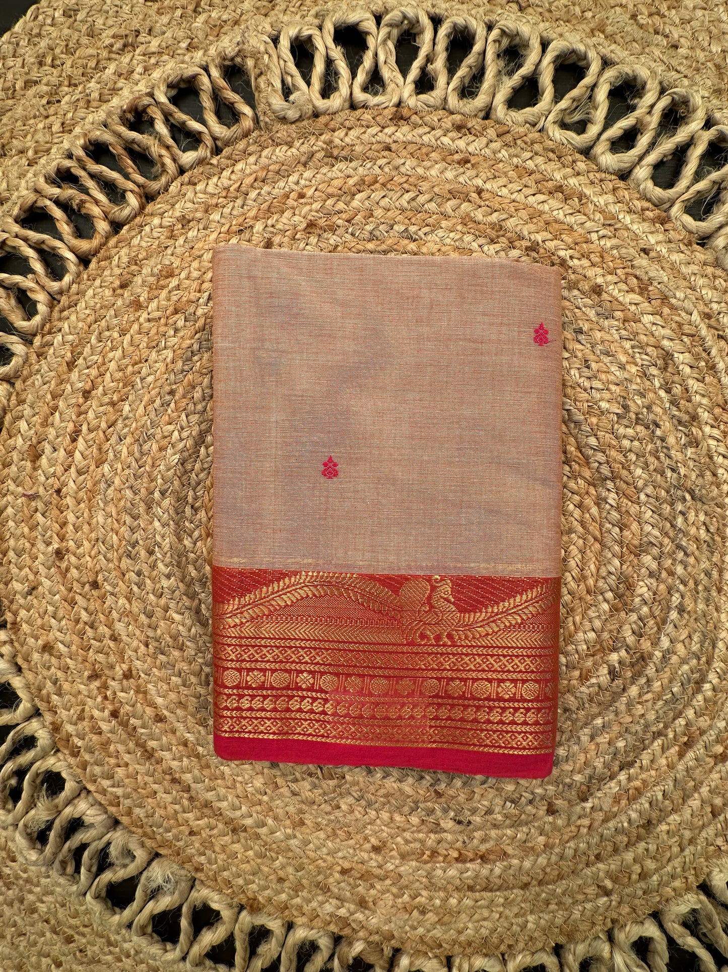 Beige Narayanpet Cotton Saree