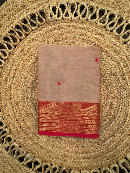 Beige Narayanpet Cotton Saree