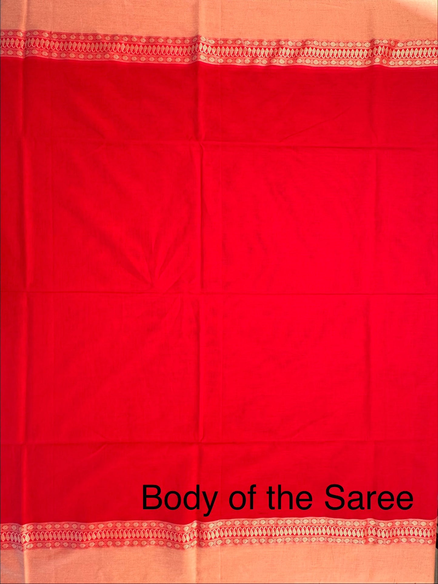Red Piku Bengal Cotton Saree