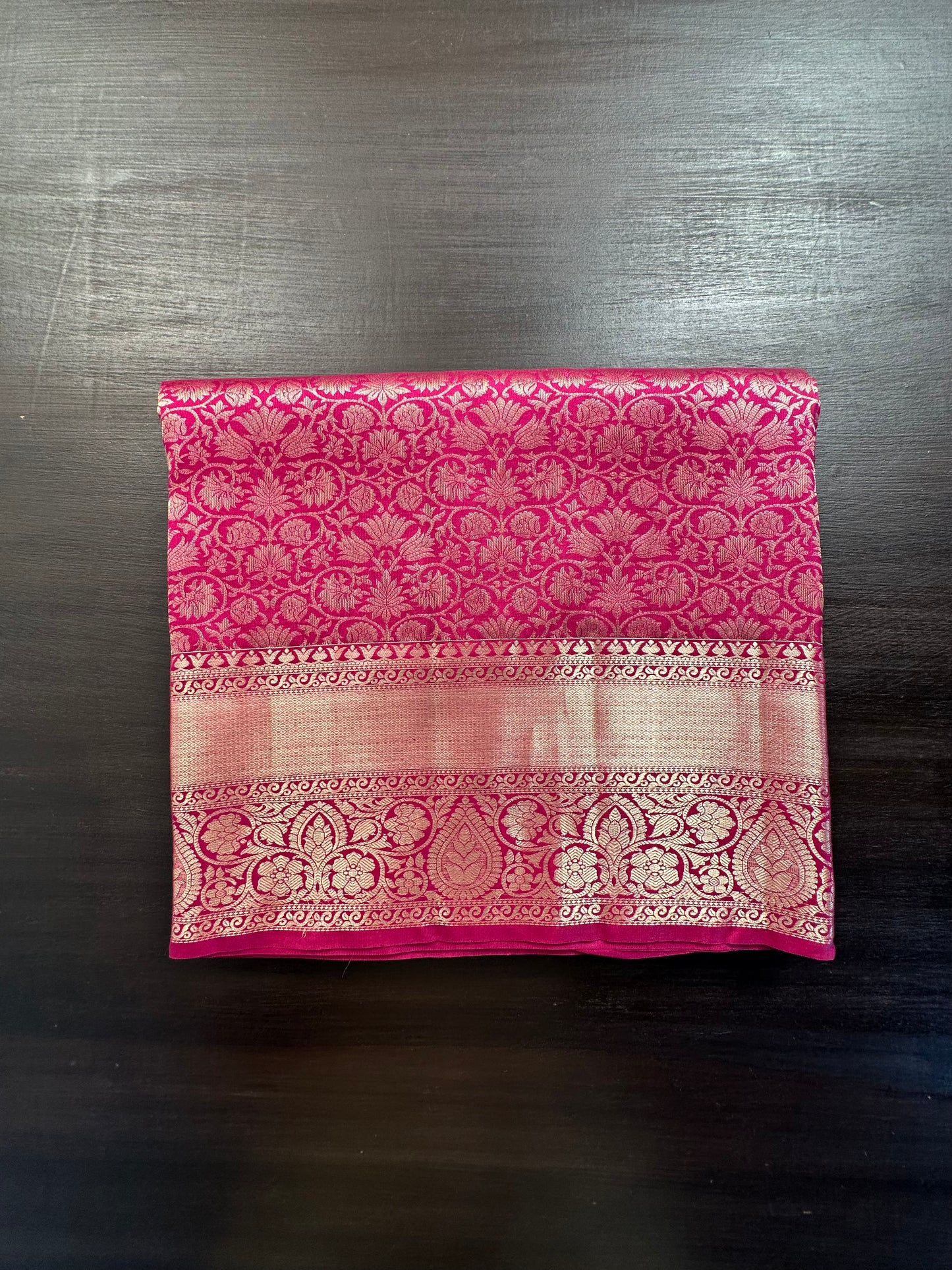 Magenta Handloom Kanjivaram Jamawar Pure Silk Saree
